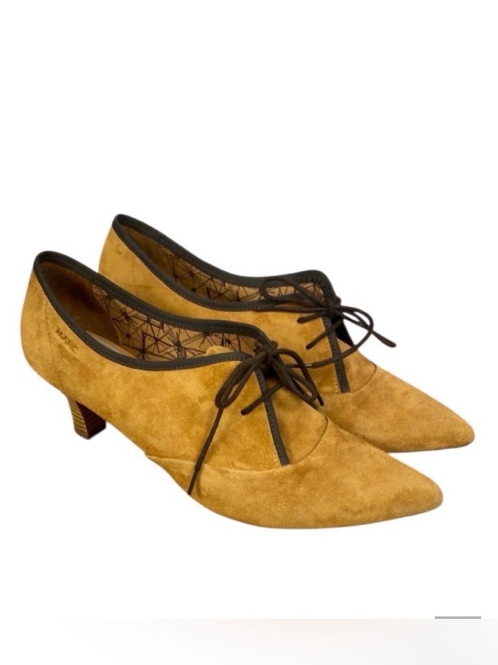 Marc Art of Walking Tan Suede Leather Lace-Up Pointy Toe Heels Sz 9 - Picture 4 of 17